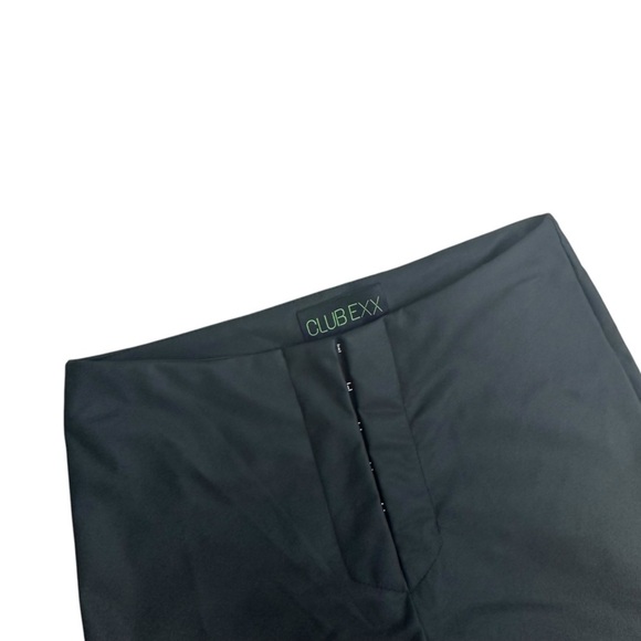 Dolls Kill Club Exx Matte Flare Pants Black Slit Goth Size Extra Small - Picture 4 of 7